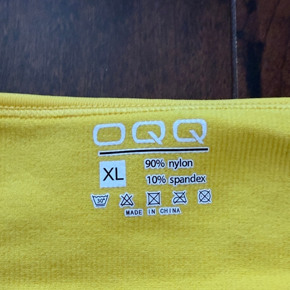 OQQ Yellow Short Sleeve Bodysuit Medium Compression XL - Picture 2 of 6